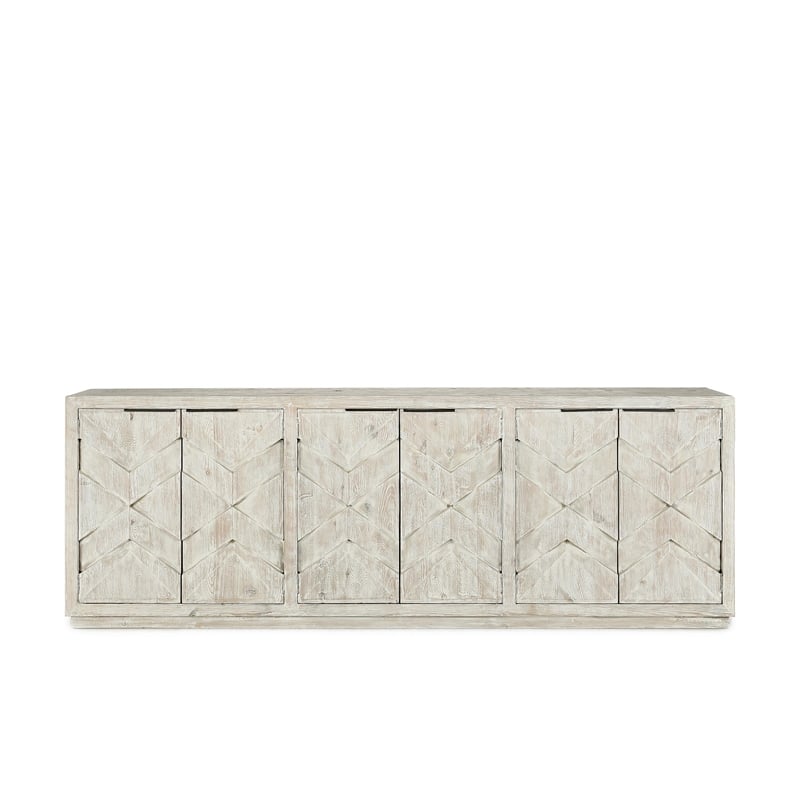 Kosas Home Frederick Reclaimed Pine Wood Sideboard - Six-Door in Vintage White