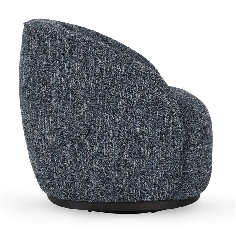 Classic Home Andrea Polyester Fabric 360-Degree Swivel Accent Chair Blue