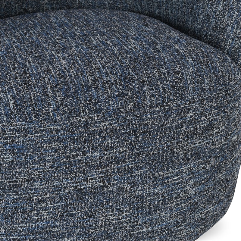 Classic Home Andrea Polyester Fabric 360-Degree Swivel Accent Chair Blue