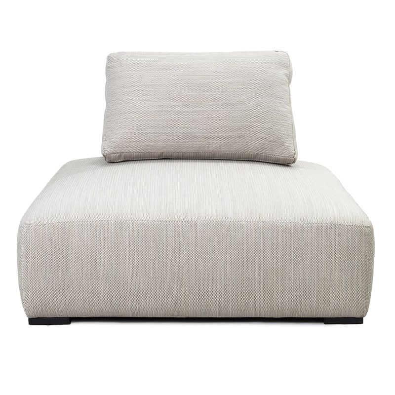 Classic Home Nico Outdoor Square Olefin Fabric Lounge Chair in Light Gray
