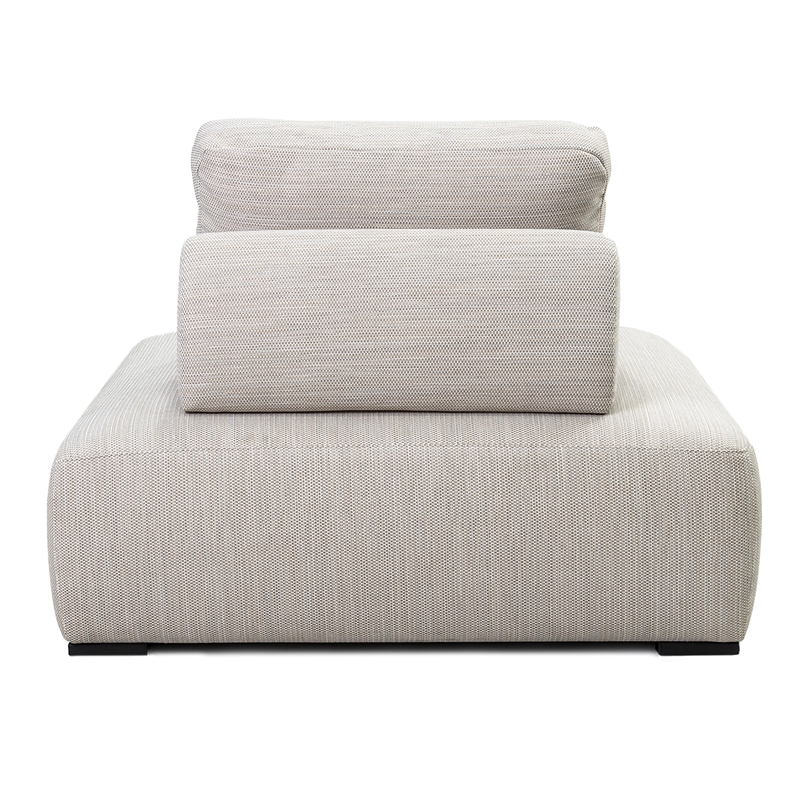 Classic Home Nico Outdoor Square Olefin Fabric Lounge Chair in Light Gray