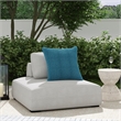 Classic Home Nico Outdoor Square Olefin Fabric Lounge Chair in Light Gray