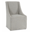 Classic Home Warwick Gray Fabric Upholstered Rolling Dining Chair Sloping Arms