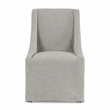 Classic Home Warwick Gray Fabric Upholstered Rolling Dining Chair Sloping Arms