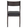 Classic Home Rooney Black Top Grain Leather Dining Chair with Solid Wood Frame