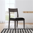 Classic Home Rooney Black Top Grain Leather Dining Chair with Solid Wood Frame