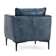 Classic Home Corinne Ocean Blue Leather Club Chair with Black Iron Accents
