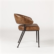 Classic Home Umbria Antique Brown Leather Dining Chair with Channel Tufting