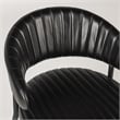 Classic Home Umbria Jet Black Leather Dining Chair with Channel Tufting
