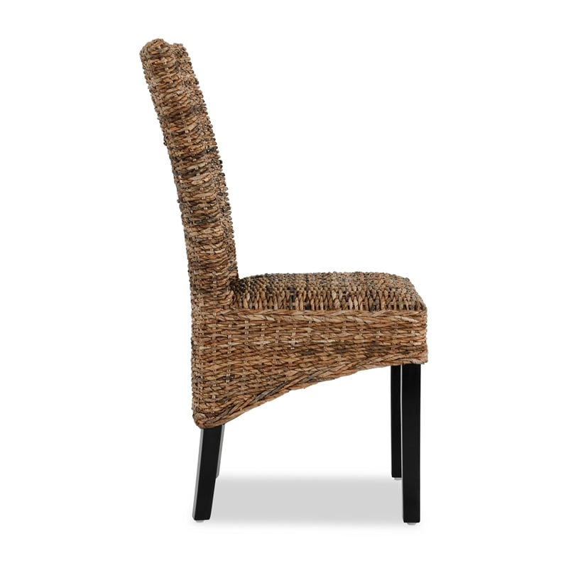 Kosas Home Windsor Handwoven Rattan Dining Chair in Natural Brown Set of 2