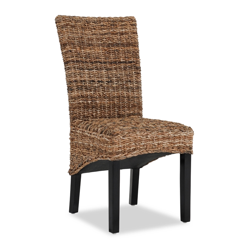 Kosas Home Windsor Handwoven Rattan Dining Chair in Natural Brown Set of 2