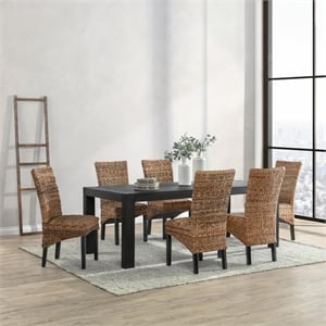 Kosas Home Windsor Handwoven Rattan Dining Chair in Natural Brown Set of 2