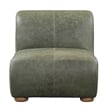 Classic Home Arcadia Olive Green Leather Accent Chair with Round Legs