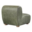 Classic Home Arcadia Olive Green Leather Accent Chair with Round Legs