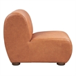 Classic Home Arcadia Autumn Brown Leather Accent Chair with Round Legs