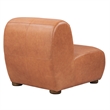 Classic Home Arcadia Autumn Brown Leather Accent Chair with Round Legs