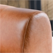 Classic Home Arcadia Autumn Brown Leather Accent Chair with Round Legs