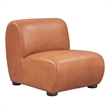 Classic Home Arcadia Autumn Brown Leather Accent Chair with Round Legs