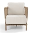 Classic Home Brisbane Natural Rattan Outdoor Accent Chair with Aluminum Frame