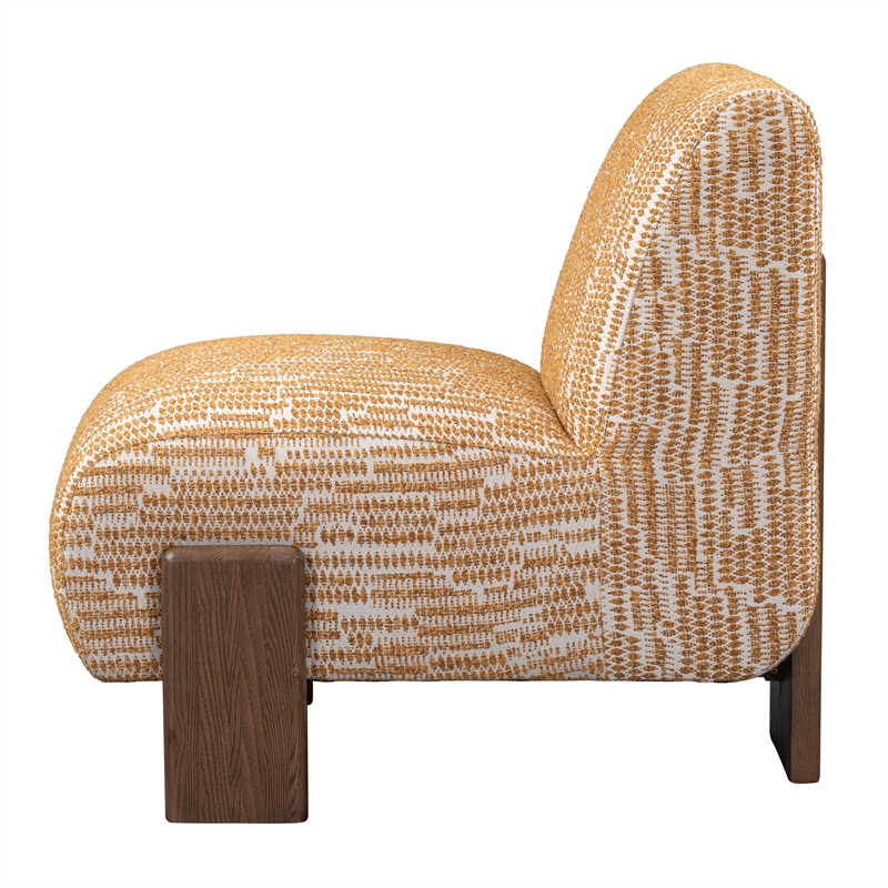 Classic Home Chelsea Fabric Accent Chair Gold Pattern with Dynamic Wood Frame