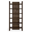 Classic Home Doku 6 Shelf Open Tall Bookcase Dark Brown Oak Wood