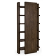 Classic Home Doku 6 Shelf Open Tall Bookcase Dark Brown Oak Wood