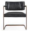 Classic Home Fonda Black Leather Cantilever Dining Chair with Welted Seam Detail