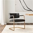 Classic Home Fonda Black Leather Cantilever Dining Chair with Welted Seam Detail