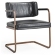 Classic Home Fonda Black Leather Cantilever Dining Chair with Welted Seam Detail