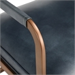 Classic Home Fonda Ocean Blue Leather Cantilever Dining Chair Welted Seam Detail