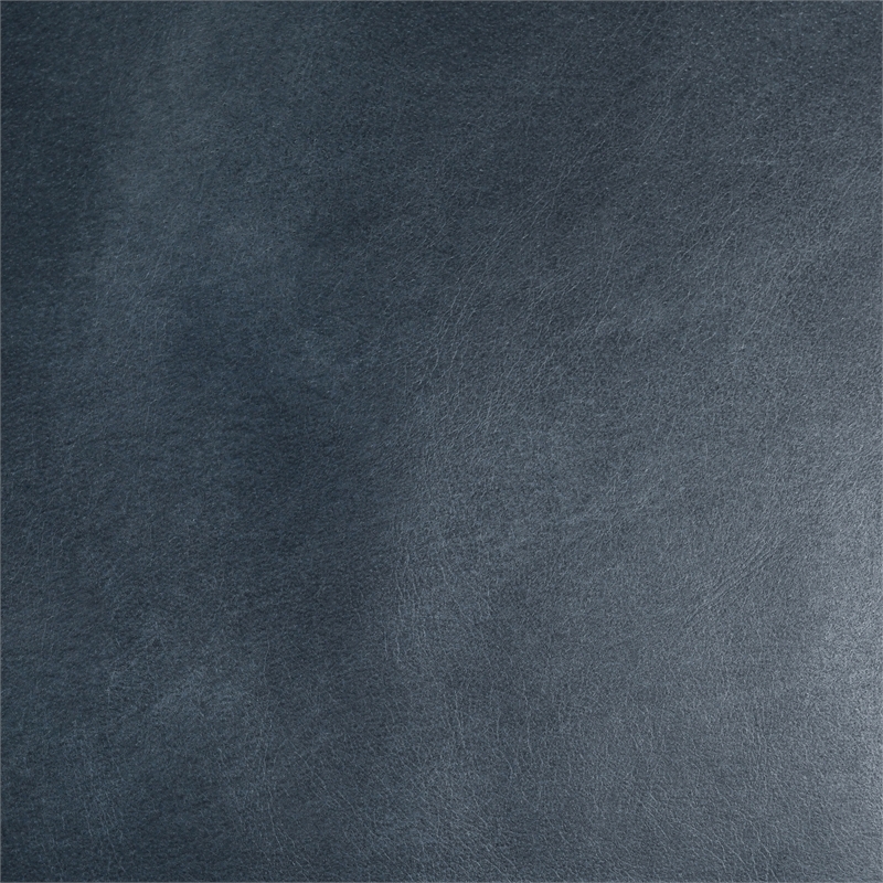 Classic Home Fonda Ocean Blue Leather Cantilever Dining Chair Welted Seam Detail