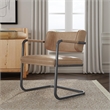 Classic Home Fonda Tan Leather Cantilever Dining Chair with Welted Seam Detail
