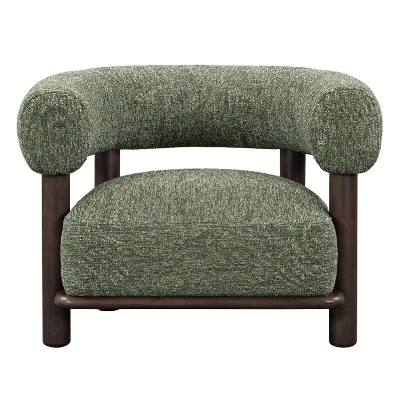 Classic Home Lars Fabric Upholstered Accent Chair Green with Wood Frame