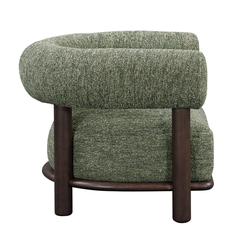 Classic Home Lars Fabric Upholstered Accent Chair Green with Wood Frame