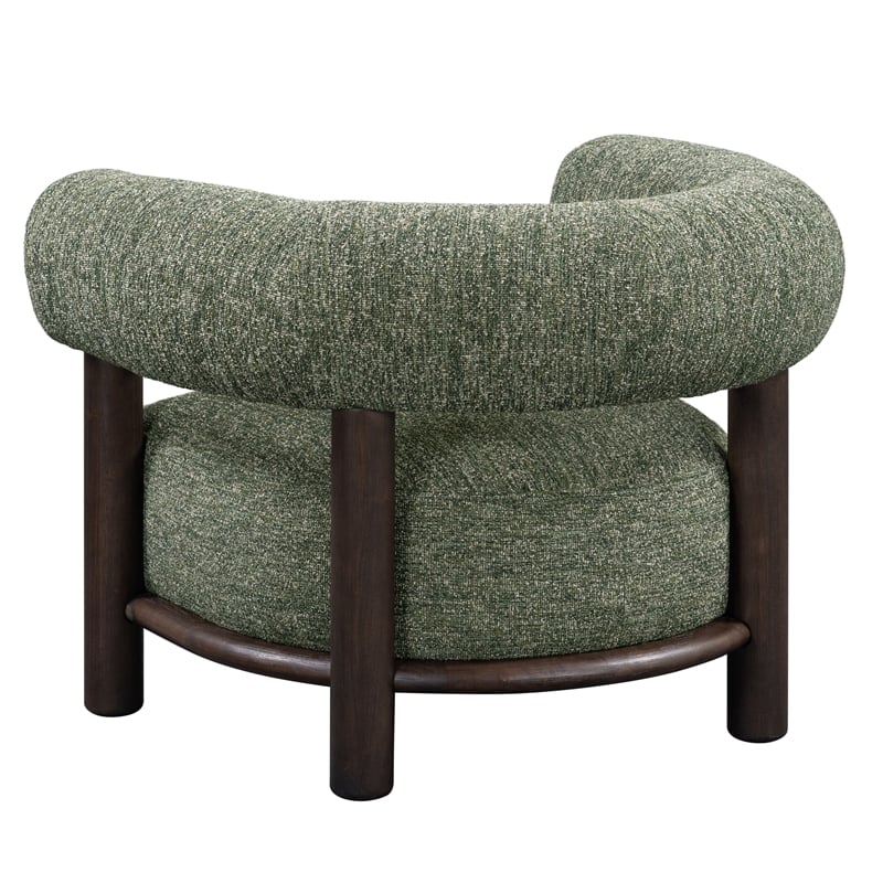 Classic Home Lars Fabric Upholstered Accent Chair Green with Wood Frame