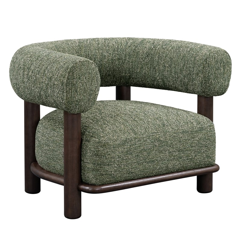 Classic Home Lars Fabric Upholstered Accent Chair Green with Wood Frame
