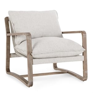 Classic Home Mariah Fabric Upholstery Accent Chair Natural with Wood Frame