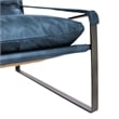 Classic Home Morgan Ocean Blue Leather Accent Chair with Iron Frame