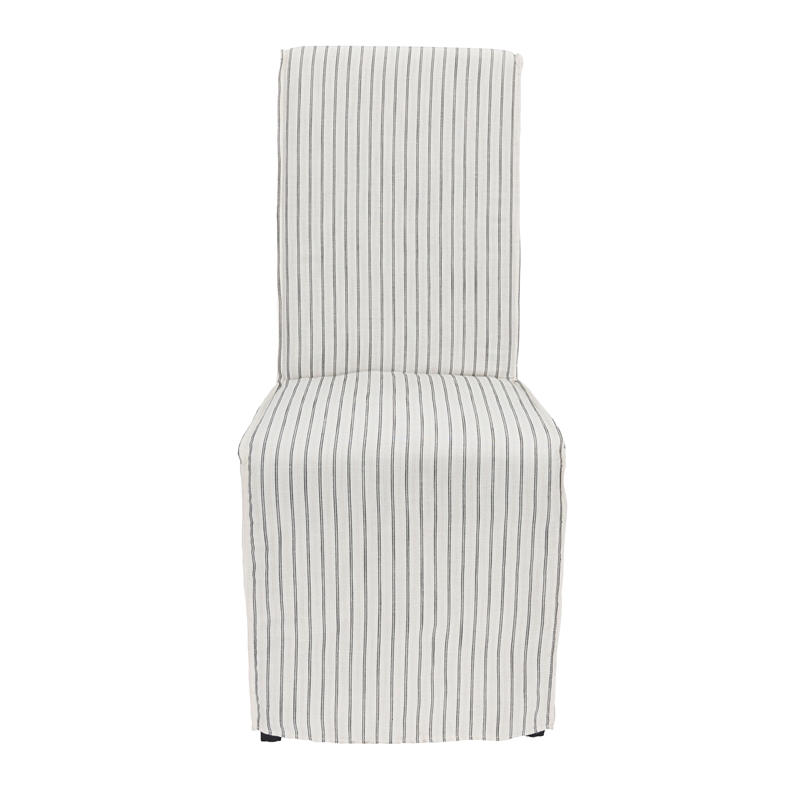 Classic Home Arianna Fabric Upholstered Dining Chair Cream Striped Set of 2