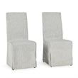 Classic Home Arianna Fabric Upholstered Dining Chair Cream Striped Set of 2