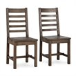 Kosas Home Caleb Solid Wood Dining Chair Distressed Brown Set of 2
