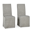 Classic Home Jordan Cool Gray Fabric Upholstered Parsons Dining Chairs Set of 2