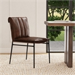 Classic Home Mayer Brown Premium Leather Dining Chair Set of 2
