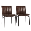 Classic Home Mayer Brown Premium Leather Dining Chair Set of 2