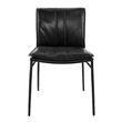 Classic Home Mayer Jet Black Premium Leather Dining Chair Set of 2