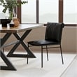 Classic Home Mayer Jet Black Premium Leather Dining Chair Set of 2