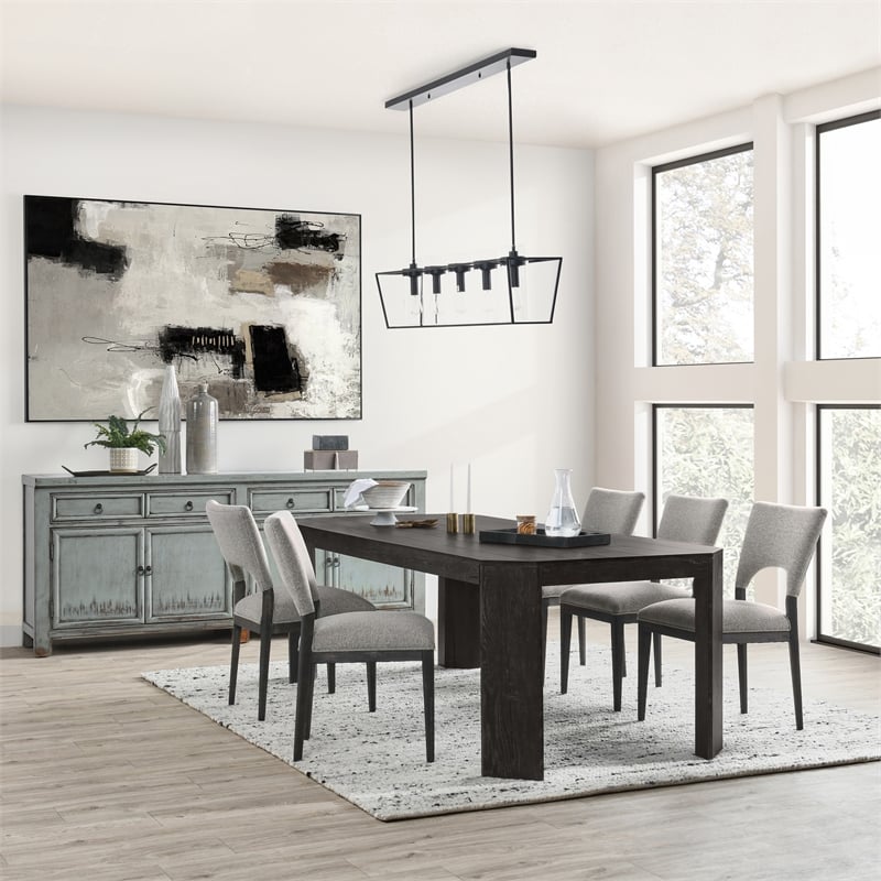 Classic Home Mitchel Fabric Upholstered Dining Chair Gray Set of 2