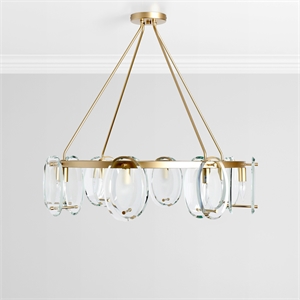 Classic Home Gina 35&quot Wide 8-Light Clear Glass Gold Chandelier