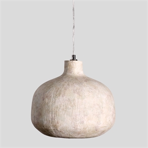 Classic Home Jodi 12&quot Wide 1-Light Antique Ivory Concrete Stone Pendant