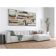 Classic Home Element Two-Piece Modern Beige Poly-Blend Fabric Sectional Sofa